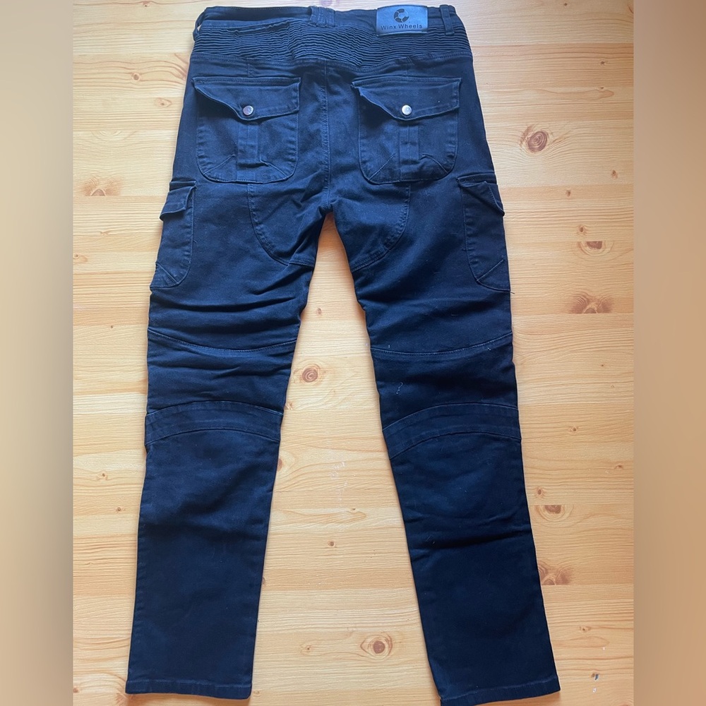Men's Black Cargo Motorcycle Pants - Classic Utility Style - Picture 2 of 8